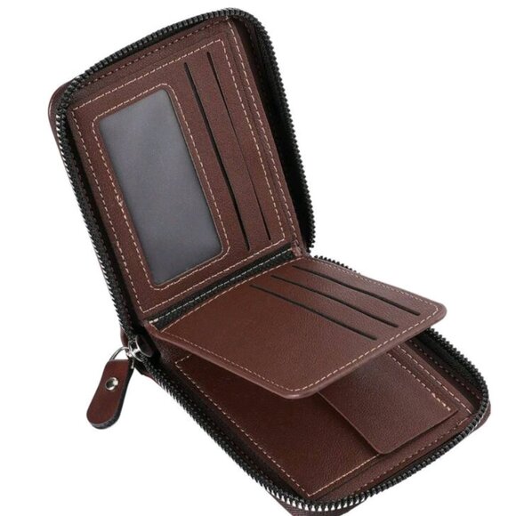 New Men's Zip Wallet ( Coffee Brown) - Picture 3 of 3